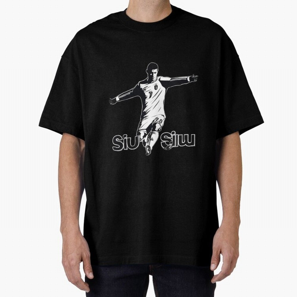 CR7 SIUU Oversized T-Shirt Capture the FIFA World Cup 2026 USA Canada Mexico Journey through Mbappe Highlights, Portugal, Spain and Germany Pride, Championship Spirit, Famous Goals, Roaring Crowds and International Football Unity; Created for Match