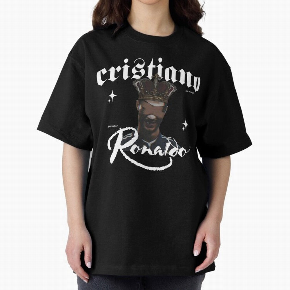 CR7 King edition Oversized T-Shirt Live the Energy of FIFA World Cup 2026 Spirit, Celebrating Spain and Netherlands, Cristiano Ronaldo, Championship Spirit, Famous Goals, Roaring Crowds and International Football Unity; Perfect for Fans,
