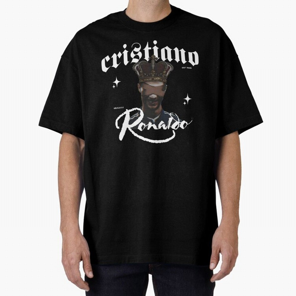 CR7 King edition Oversized T-Shirt Live the Energy of FIFA World Cup 2026 Spirit, Celebrating Spain and Netherlands, Cristiano Ronaldo, Championship Spirit, Famous Goals, Roaring Crowds and International Football Unity; Perfect for Fans,