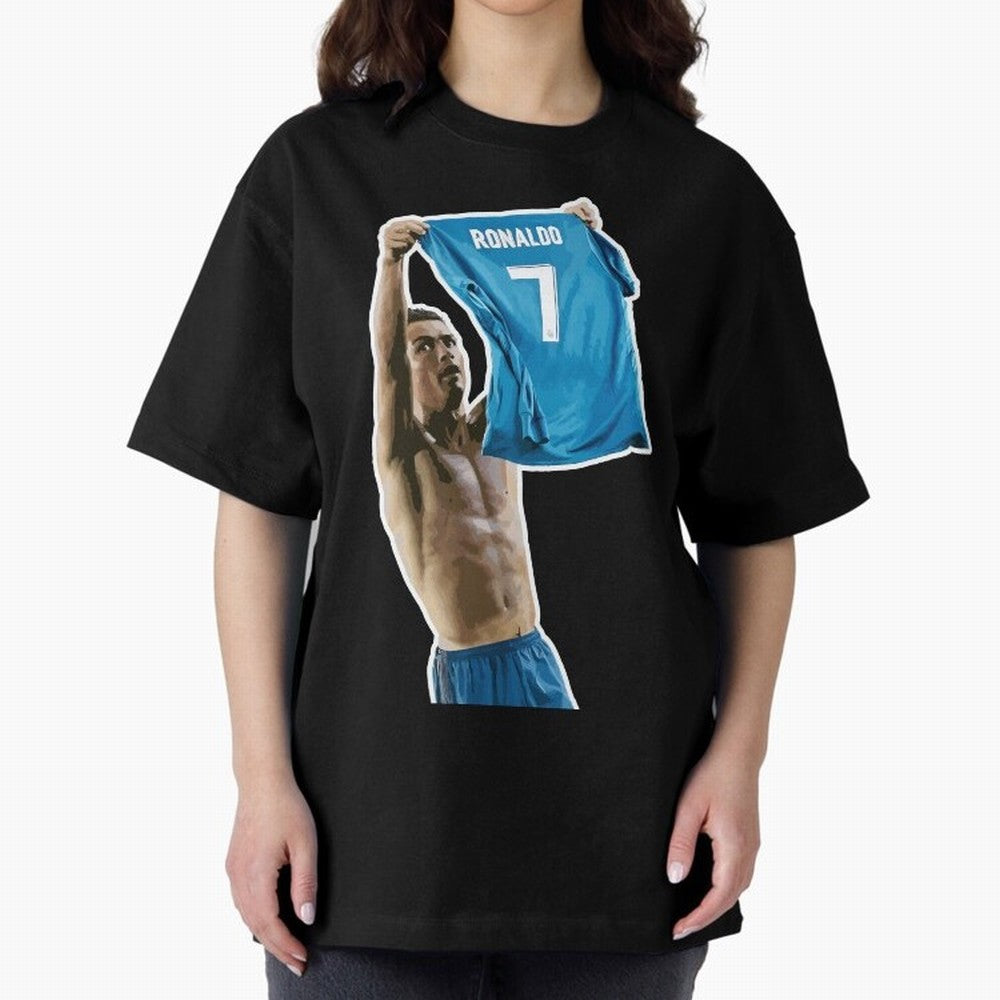 Cristiano Ronaldo Oversized T-Shirt Represent the FIFA World Cup 2026 USA Canada Mexico Journey through Cristiano Ronaldo Highlights, Argentina and Brazil Pride, Goal Celebration Energy, Supporter Heritage, Football Icons and Worldwide Tournament