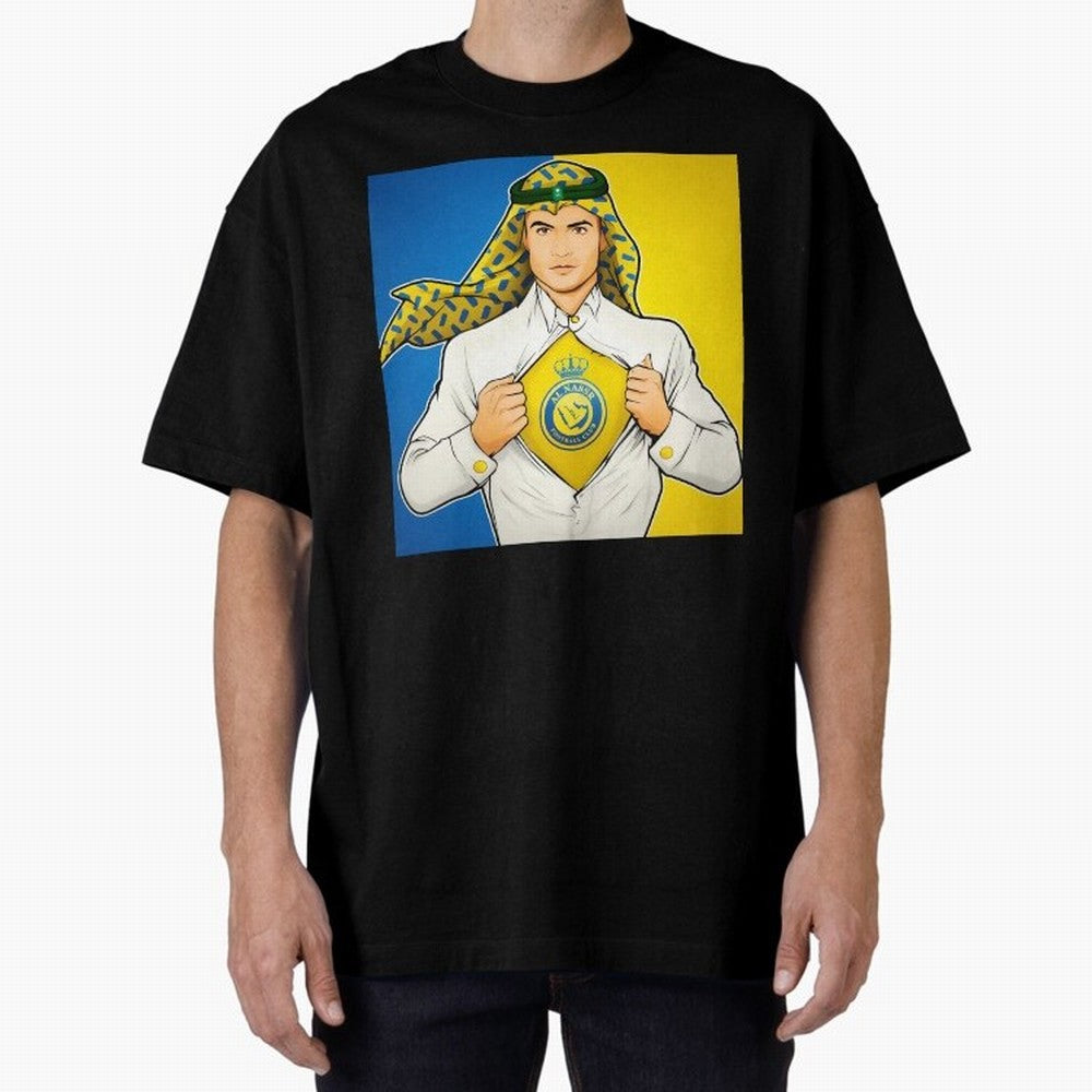 Al Nassr Cr7 Oversized T-Shirt Cheer through Every Moment of FIFA World Cup 2026 Group Stage Spirit, Featuring Netherlands, Messi, CR7 and Mbappe, Championship Spirit, Famous Goals, Roaring Crowds and International Football Unity; Ideal for Fans