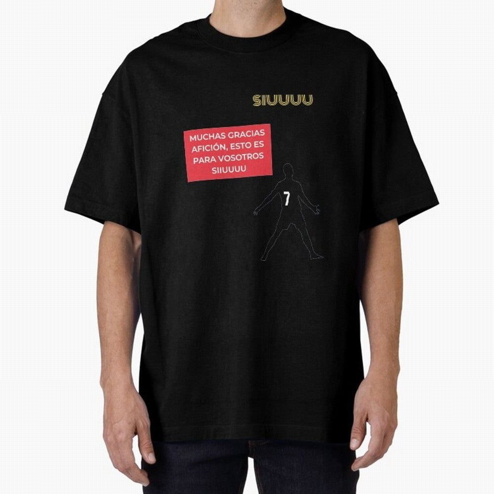 SIUUU CR7 Oversized T-Shirt Fuel Your Fan Pride for FIFA World Cup 2026 Group Stage for Fans of Messi, Neymar and Mbappe and Netherlands, Bringing Match Day Excitement, Supporter Culture, Golden Goals and Global Football Passion; Great for Watch