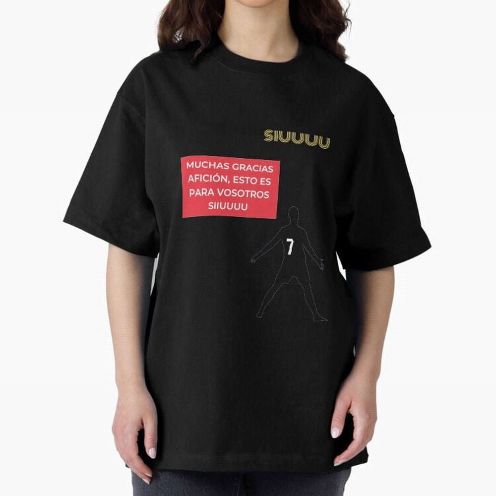 SIUUU CR7 Oversized T-Shirt Fuel Your Fan Pride for FIFA World Cup 2026 Group Stage for Fans of Messi, Neymar and Mbappe and Netherlands, Bringing Match Day Excitement, Supporter Culture, Golden Goals and Global Football Passion; Great for Watch