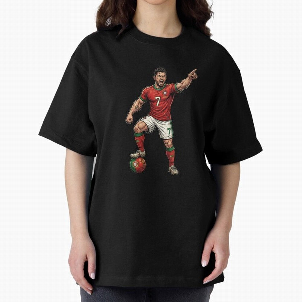 The ultimate soccer player | anime style Oversized T-Shirt Show Fan Pride Across Global Football Passion for FIFA World Cup 2026, Celebrating Neymar, Haaland and Cristiano Ronaldo, Portugal, Spain and Germany, Game Day Rituals, Football Legends,