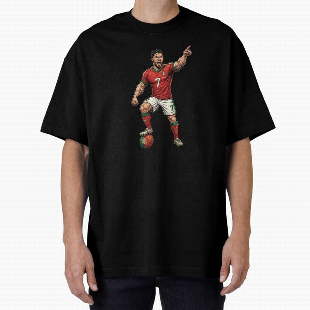 The ultimate soccer player | anime style Oversized T-Shirt Show Fan Pride Across Global Football Passion for FIFA World Cup 2026, Celebrating Neymar, Haaland and Cristiano Ronaldo, Portugal, Spain and Germany, Game Day Rituals, Football Legends,