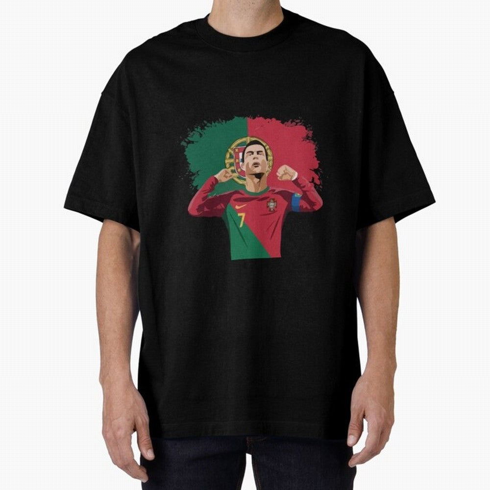 Cristiano Ronaldo CR7 T-shirt Design Oversized T-Shirt Follow the Road to FIFA World Cup 2026 Featuring Neymar, Germany Energy, Global Supporter Spirit, Legendary Goals, National Colors and Tournament Celebration; Perfect for People Who Love