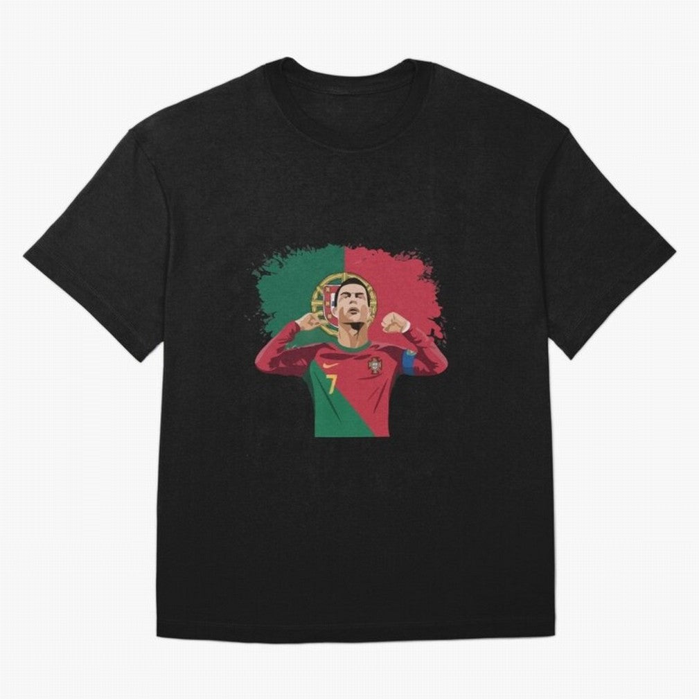 Cristiano Ronaldo CR7 T-shirt Design Oversized T-Shirt Follow the Road to FIFA World Cup 2026 Featuring Neymar, Germany Energy, Global Supporter Spirit, Legendary Goals, National Colors and Tournament Celebration; Perfect for People Who Love