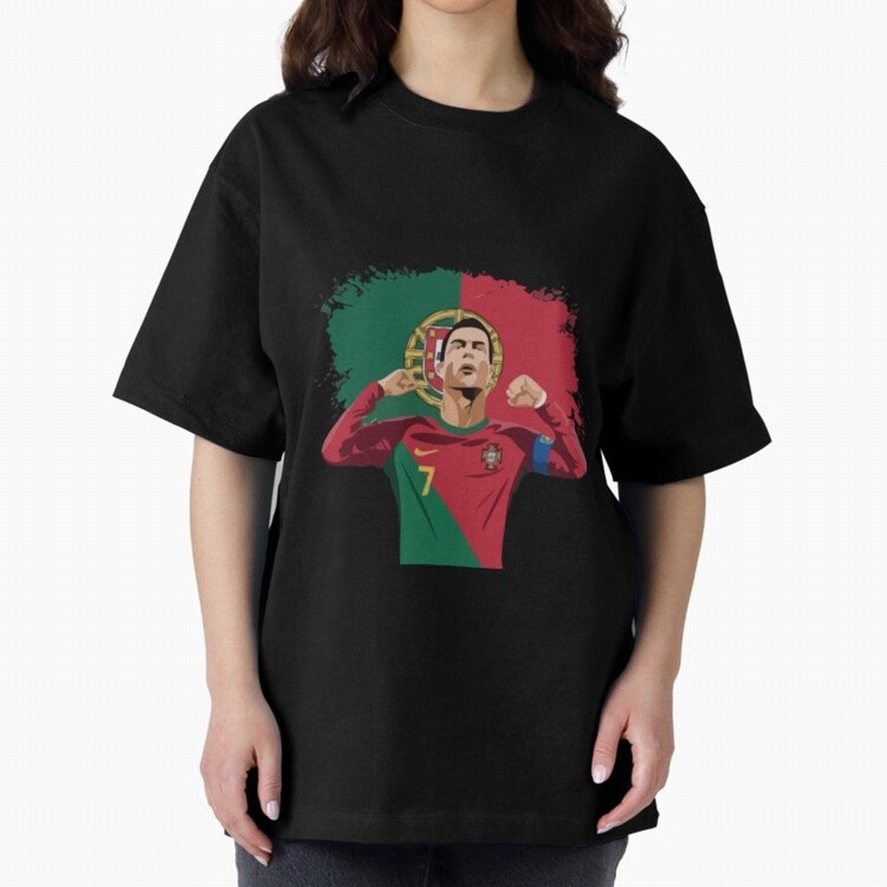 Cristiano Ronaldo CR7 T-shirt Design Oversized T-Shirt Follow the Road to FIFA World Cup 2026 Featuring Neymar, Germany Energy, Global Supporter Spirit, Legendary Goals, National Colors and Tournament Celebration; Perfect for People Who Love