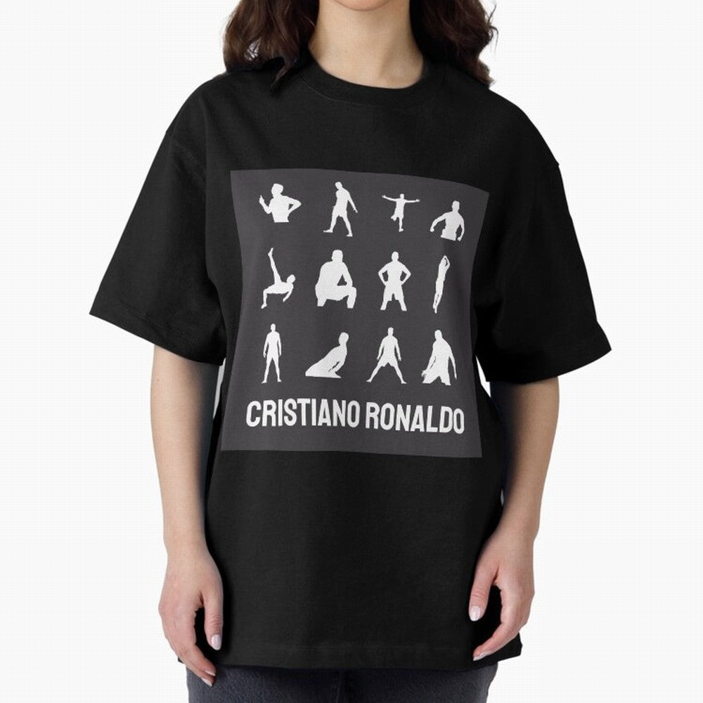 Cristiano Ronaldo Minimalism Silhouette Oversized T-Shirt Feel the Roar of FIFA World Cup 2026 Spirit, Highlighting England and Germany, Cristiano Ronaldo, Haaland and CR7, Football History, Final Match Energy, Crowd Noise and Once in a Lifetime