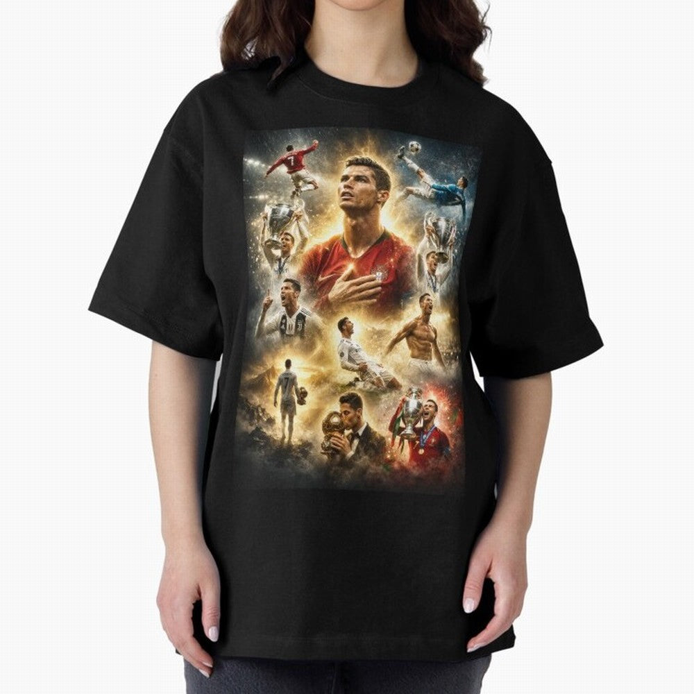 Cristiano Ronaldo Oversized T-Shirt Join the Countdown to Match Day Hype around FIFA World Cup 2026, Neymar, Germany, Stadium Chants, National Pride, Trophy Dreams and Unforgettable Football Memories; Made for Collectors Who Enjoy Iconic Players,