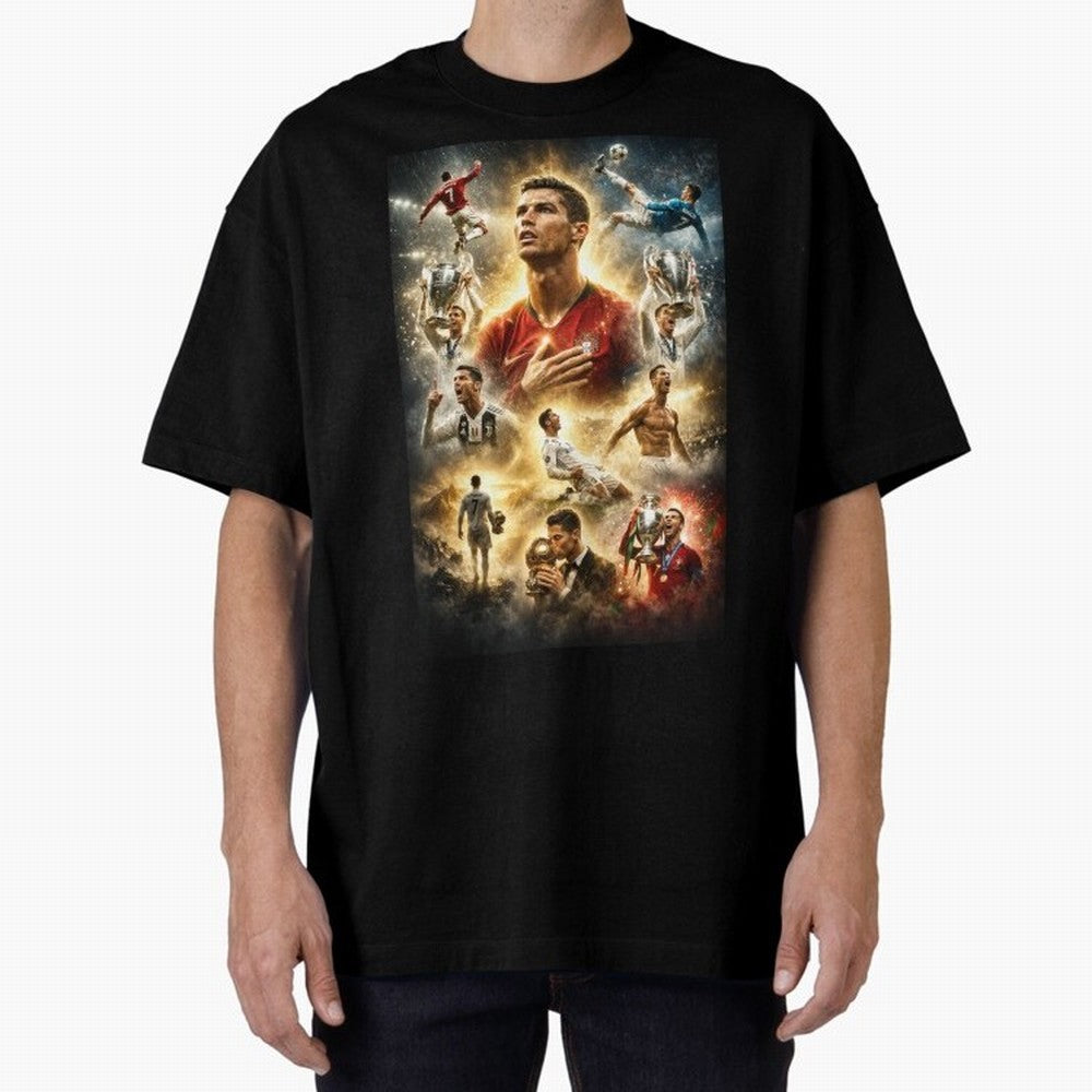 Cristiano Ronaldo Oversized T-Shirt Join the Countdown to Match Day Hype around FIFA World Cup 2026, Neymar, Germany, Stadium Chants, National Pride, Trophy Dreams and Unforgettable Football Memories; Made for Collectors Who Enjoy Iconic Players,