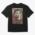 Cristiano Vintage Warned Japanese Poster Oversized T-Shirt Cheer through Every Moment of FIFA World Cup 2026 USA Canada Mexico for Fans of Messi, Neymar and Mbappe and Argentina, France and Brazil, Bringing Game Day Rituals, Football Legends,