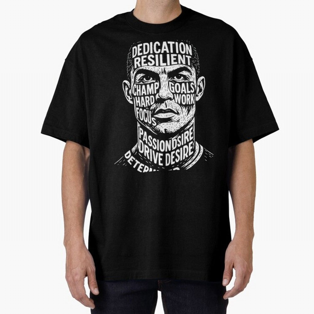 Artistic Ronaldo Oversized T-Shirt Fuel Your Fan Pride for FIFA World Cup 2026 Group Stage for Fans of Haaland and Portugal, Spain and Germany, Bringing Championship Spirit, Famous Goals, Roaring Crowds and International Football Unity; Perfect for