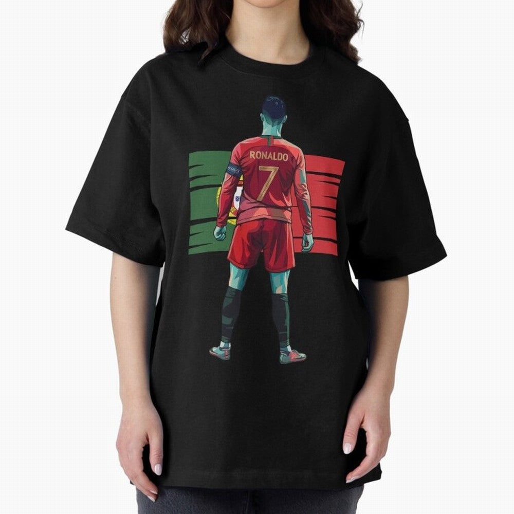 Cristiano Ronaldo Oversized T-Shirt Cheer for FIFA World Cup 2026 with CR7, England, France and Netherlands Energy, Stadium Chants, National Pride, Trophy Dreams and Unforgettable Football Memories; Great for Supporters Who Love Legendary Players,