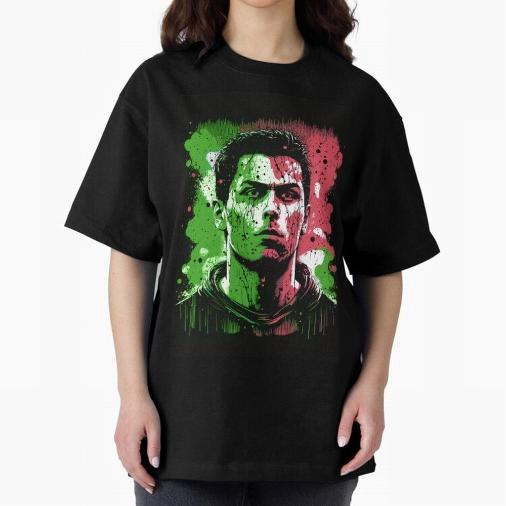 Cristiano Ronaldo Oversized T-Shirt Represent the Passion of Global Football Passion for FIFA World Cup 2026 USA Canada Mexico, Connected to Messi, Neymar and Mbappe, Spain and Netherlands, Stadium Chants, National Pride, Trophy Dreams and