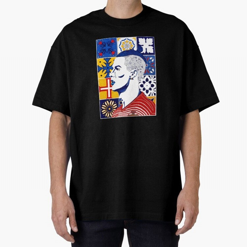 Cristiano Ronaldo Azulejos Oversized T-Shirt Feel International Energy from FIFA World Cup 2026 USA Canada Mexico for Fans of Mbappe and Argentina, France and Brazil, Bringing Goal Celebration Energy, Supporter Heritage, Football Icons and