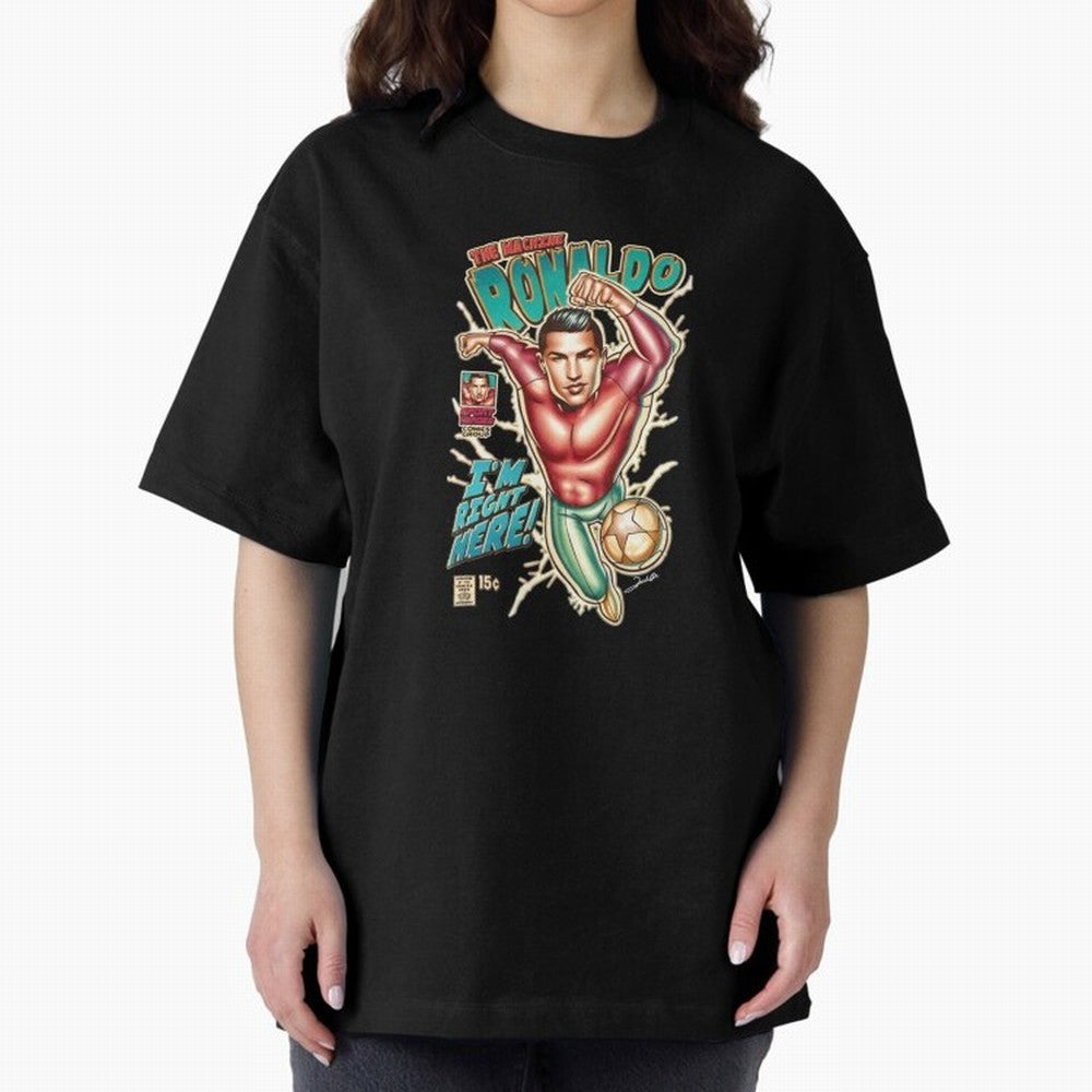 The Machine Ronaldo Oversized T-Shirt Share the Excitement of FIFA World Cup 2026 Group Stage for Fans of Haaland and England, Bringing Championship Spirit, Famous Goals, Roaring Crowds and International Football Unity; Ideal for Passionate Fans