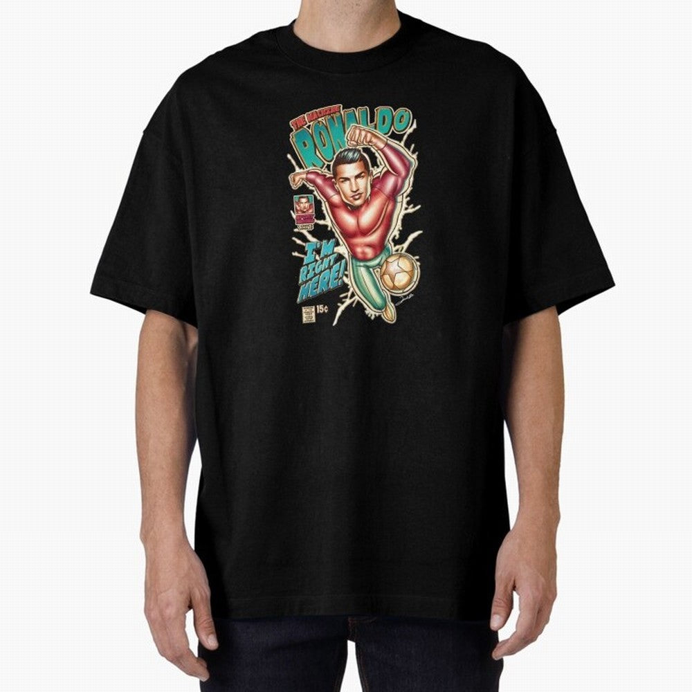 The Machine Ronaldo Oversized T-Shirt Share the Excitement of FIFA World Cup 2026 Group Stage for Fans of Haaland and England, Bringing Championship Spirit, Famous Goals, Roaring Crowds and International Football Unity; Ideal for Passionate Fans