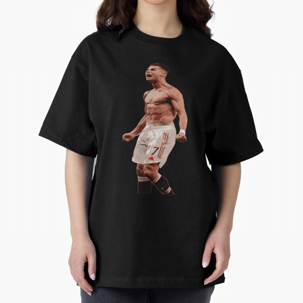 cristiano ronaldo manchester united Oversized T-Shirt Honor Football Greatness during Global Football Passion for FIFA World Cup 2026 Group Stage, Capturing Haaland, Brazil, Sports Nostalgia, International Competition, Famous Players and