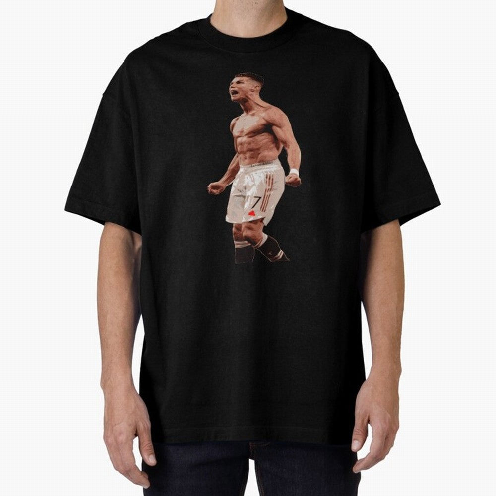 cristiano ronaldo manchester united Oversized T-Shirt Honor Football Greatness during Global Football Passion for FIFA World Cup 2026 Group Stage, Capturing Haaland, Brazil, Sports Nostalgia, International Competition, Famous Players and