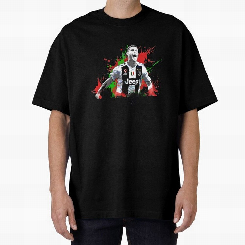 Cristiano Ronaldo Oversized T-Shirt Share the Excitement of the FIFA World Cup 2026 Journey through CR7 and Messi Highlights, Germany Pride, Vintage Soccer Flavor, Modern Football Stars, National Flags and Final Night Emotion; Ideal for Football