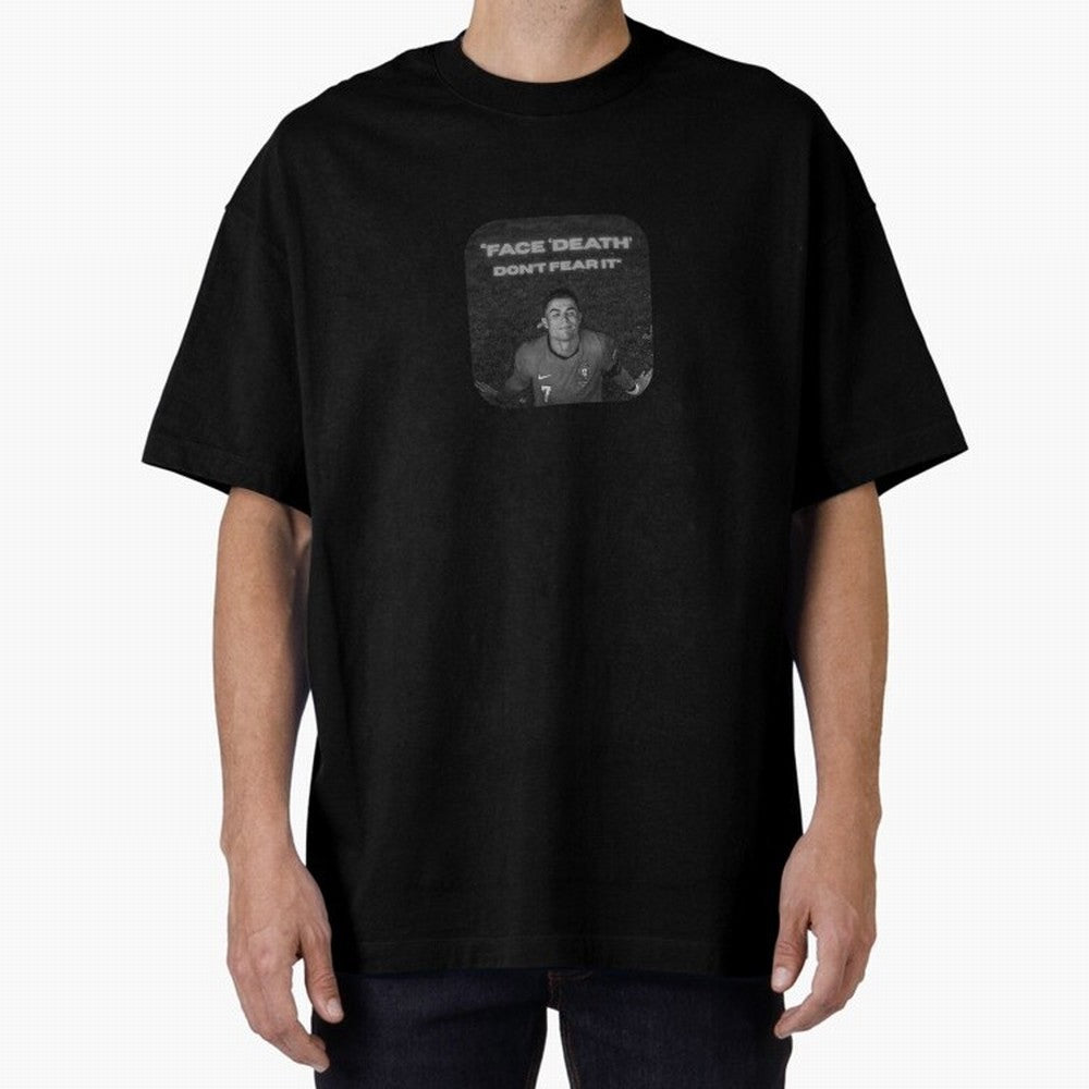 CR7 Fearless Icon Oversized T-Shirt Honor Match Day Hype around FIFA World Cup 2026 USA Canada Mexico, CR7, France, Retro Football Energy, Iconic Rivalries, Trophy Chase Drama and Stadium Atmosphere; Perfect for Fans, Collectors, Family Gatherings,