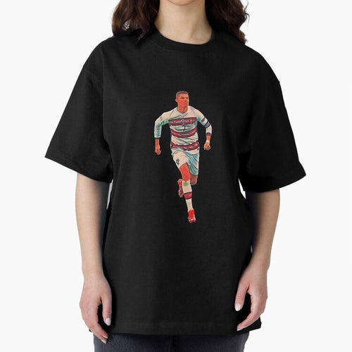 a gread celebration from the goat Oversized T-Shirt Keep Football History Alive during Global Football Passion for FIFA World Cup 2026 Group Stage, Capturing Cristiano Ronaldo, France, Match Day Excitement, Supporter Culture, Golden Goals and
