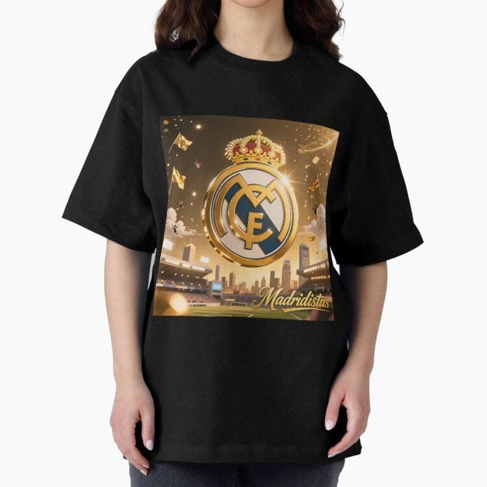 Madridistas Oversized T-Shirt Fuel FIFA World Cup 2026 USA Canada Mexico Spirit, Celebrating Spain, Messi and Cristiano Ronaldo, Retro Football Energy, Iconic Rivalries, Trophy Chase Drama and Stadium Atmosphere; Great for Supporters Who Love