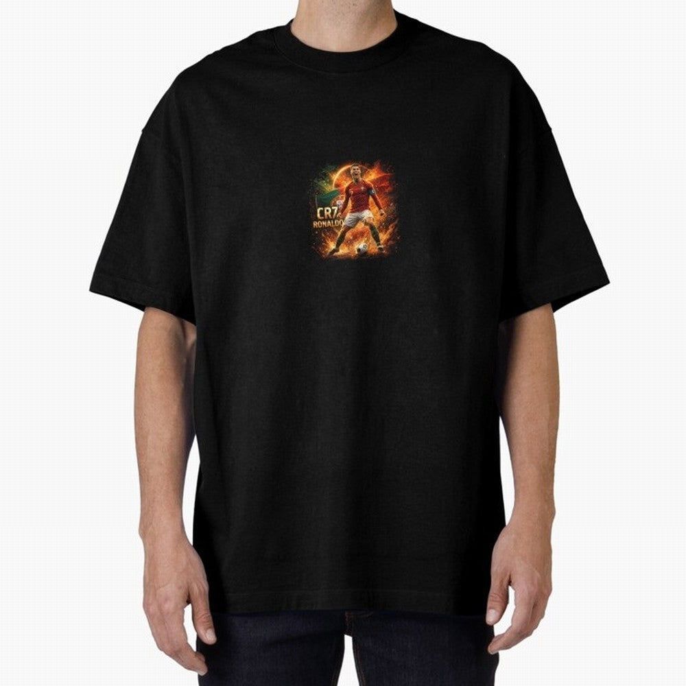 Cristiano Ronaldo Football Legend Artwork Oversized T-Shirt Celebrate the Magic of FIFA World Cup 2026 with Neymar, Portugal, Spain and Germany Energy, Stadium Memories, Football Loyalty, International Chants and Championship Tradition; Built for