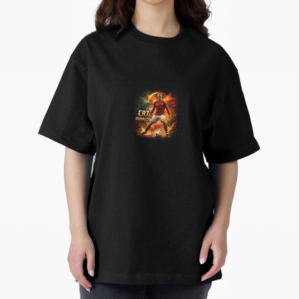 Cristiano Ronaldo Football Legend Artwork Oversized T-Shirt Celebrate the Magic of FIFA World Cup 2026 with Neymar, Portugal, Spain and Germany Energy, Stadium Memories, Football Loyalty, International Chants and Championship Tradition; Built for