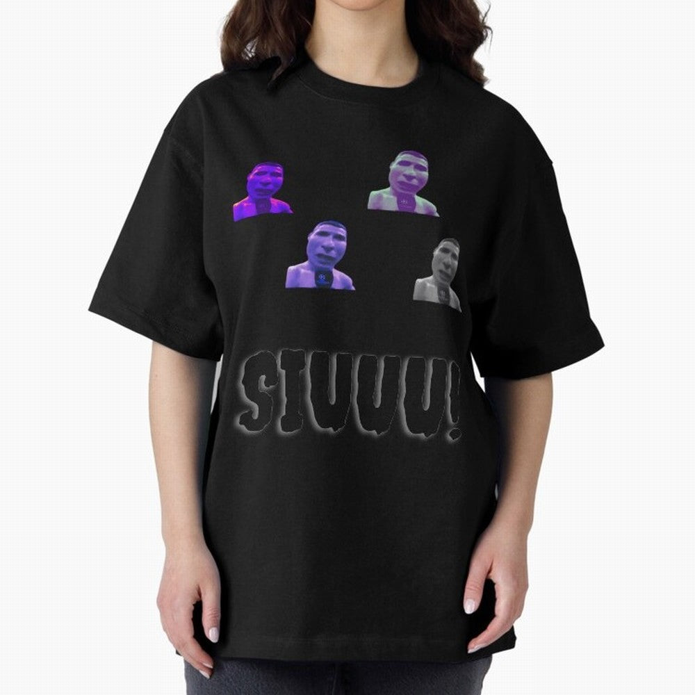 siuuu funny cr7 stickers 2022 Oversized T-Shirt Bring International Match Energy to FIFA World Cup 2026 Made for Neymar, Haaland and Cristiano Ronaldo, Argentina, France and Brazil Energy, Fan Favorite Moments, National Team Passion, Big Match