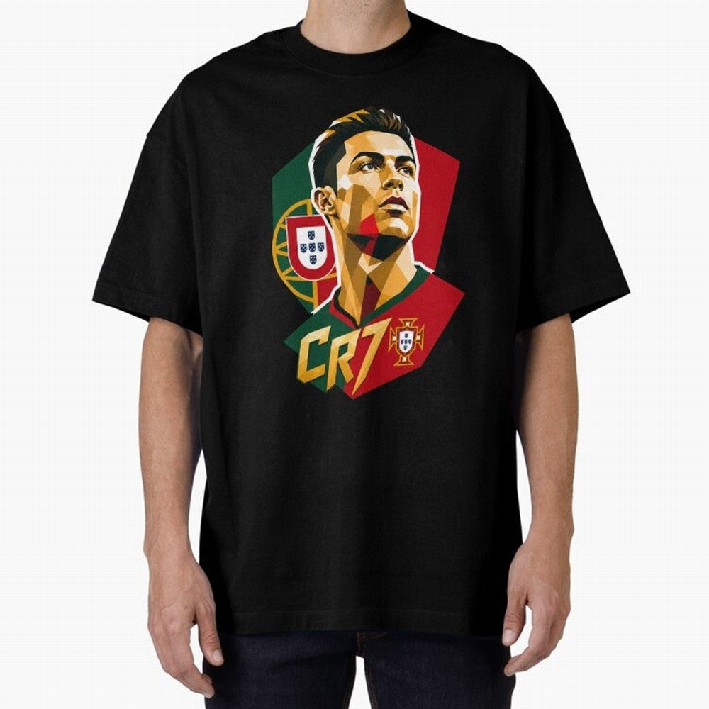 CR7 Art Print Oversized T-Shirt Celebrate the Next Chapter of FIFA World Cup 2026 Group Stage Spirit, Highlighting Spain, Messi, Neymar and Mbappe, Stadium Memories, Football Loyalty, International Chants and Championship Tradition; Ideal for