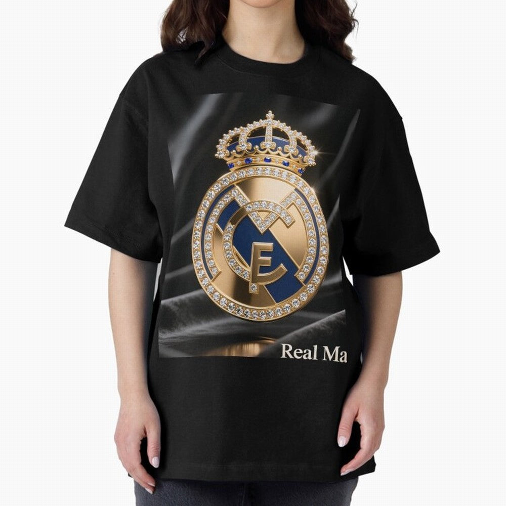 Gold Madrid Real Oversized T-Shirt Bring Bold Fan Energy to FIFA World Cup 2026 USA Canada Mexico Spirit, Driven by Netherlands, CR7 and Messi, Football Passion, Legendary Performances, Festival Vibes and Supporter Community; Perfect for People Who