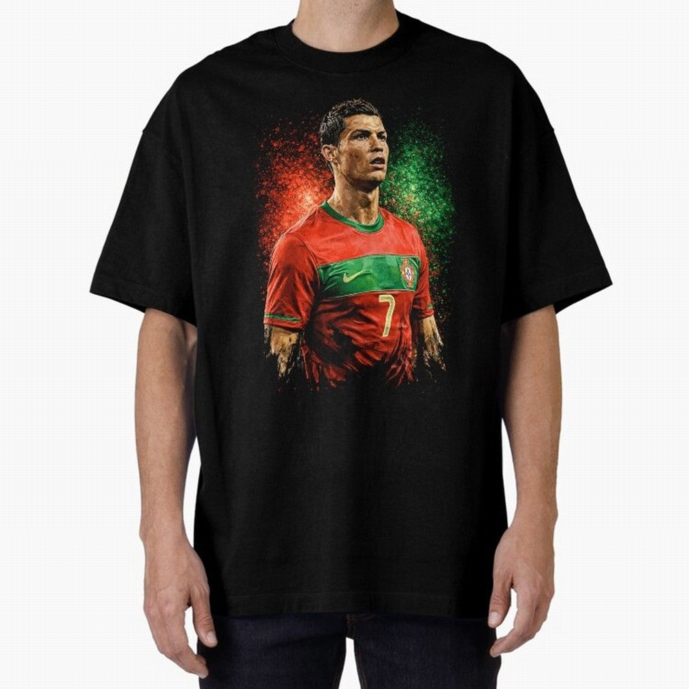 Cristiano Ronaldo Football Legend Oversized T-Shirt Support the Legends of the FIFA World Cup 2026 USA Canada Mexico Journey through Neymar Highlights, Spain Pride, Vintage Soccer Flavor, Modern Football Stars, National Flags and Final Night