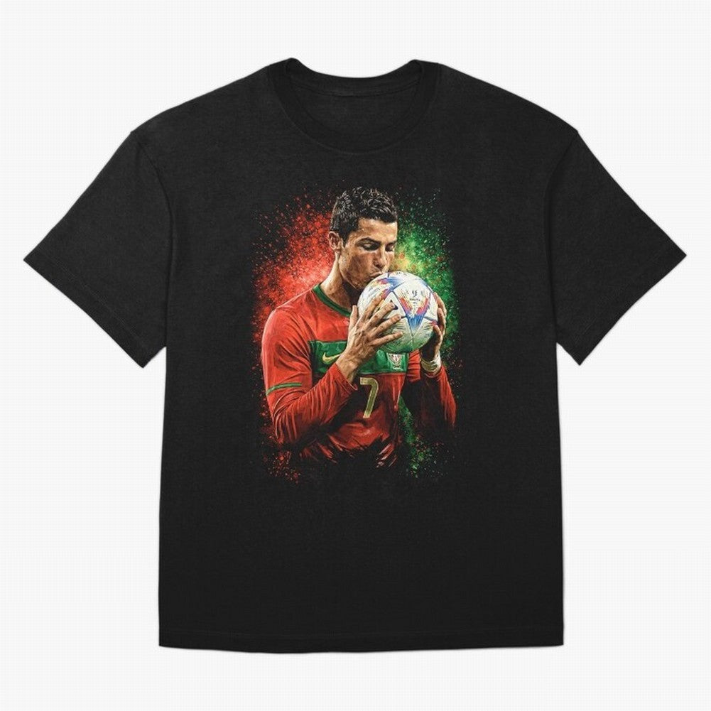 Cristiano Ronaldo Football Legend Oversized T-Shirt Share Global Football Passion for FIFA World Cup 2026 USA Canada Mexico, Driven by Messi, Neymar and Mbappe, Spain and Netherlands, Soccer Culture, Superstar Moments, National Team Dreams and