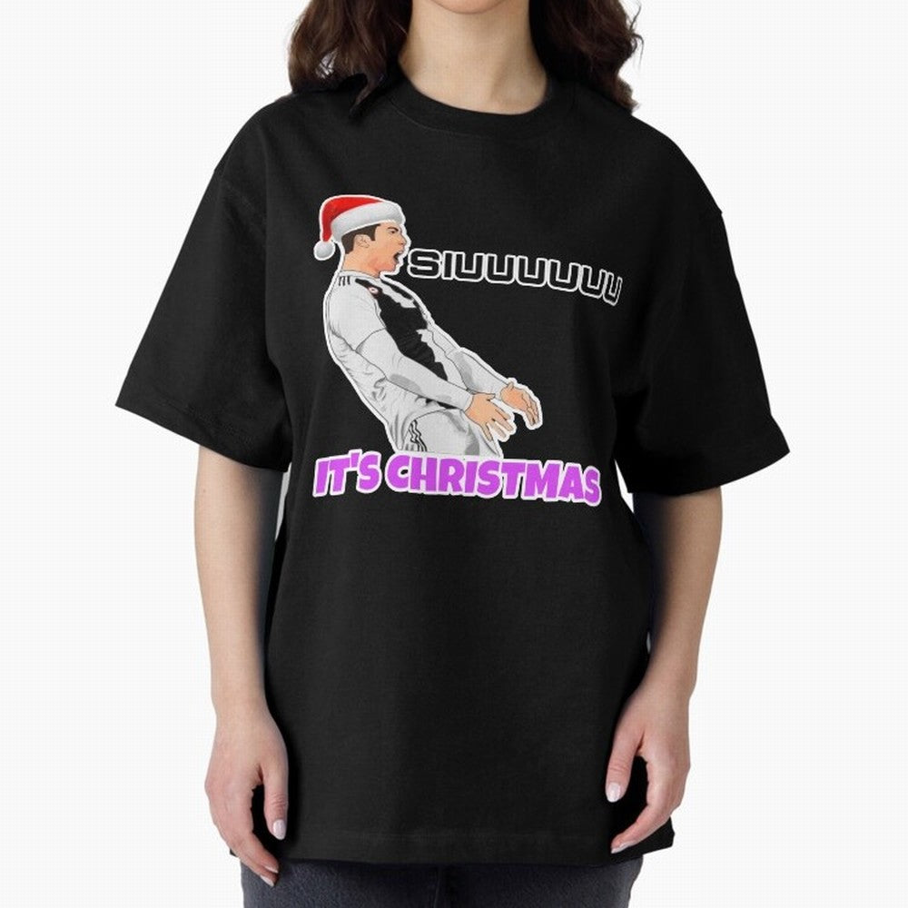 It¡¯s Christmas siuuu CR7 funny Oversized T-Shirt Make Game Day About the FIFA World Cup 2026 Group Stage Journey through Cristiano Ronaldo, Haaland and CR7 Highlights, France and Portugal Pride, Vintage Soccer Flavor, Modern Football Stars,
