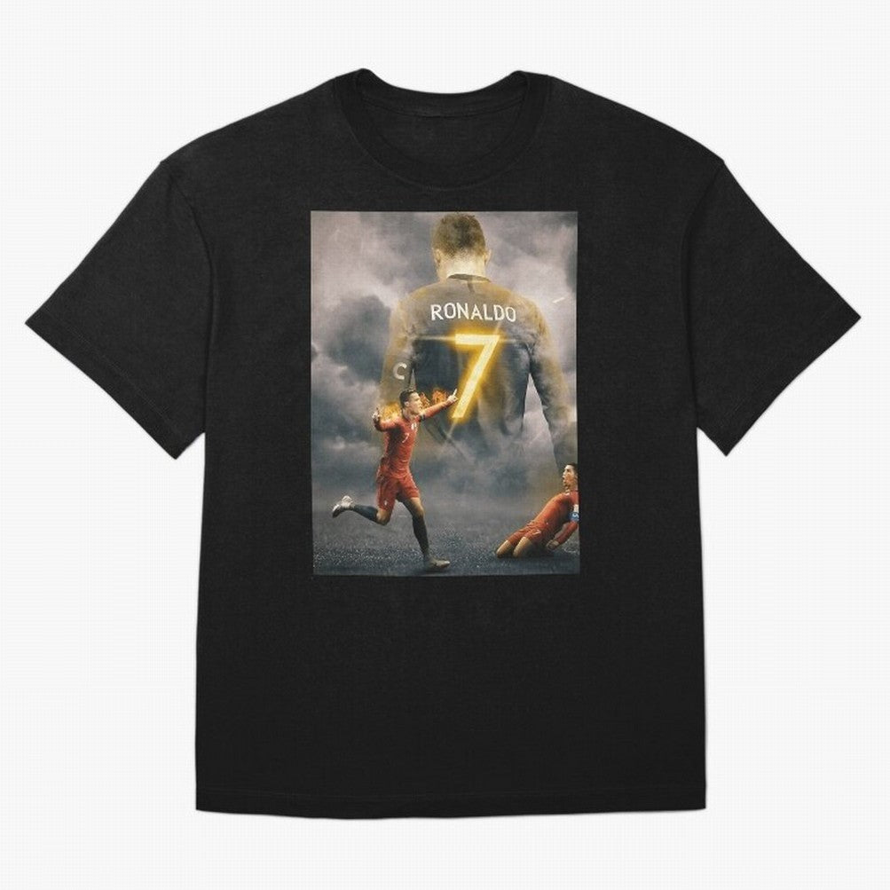 Aesthetic Ronaldo Poster Oversized T-Shirt Celebrate Every Goal in FIFA World Cup 2026 for Fans of Cristiano Ronaldo, Haaland and CR7 and France, Bringing Fan Favorite Moments, National Team Passion, Big Match Drama and Soccer History; Built for