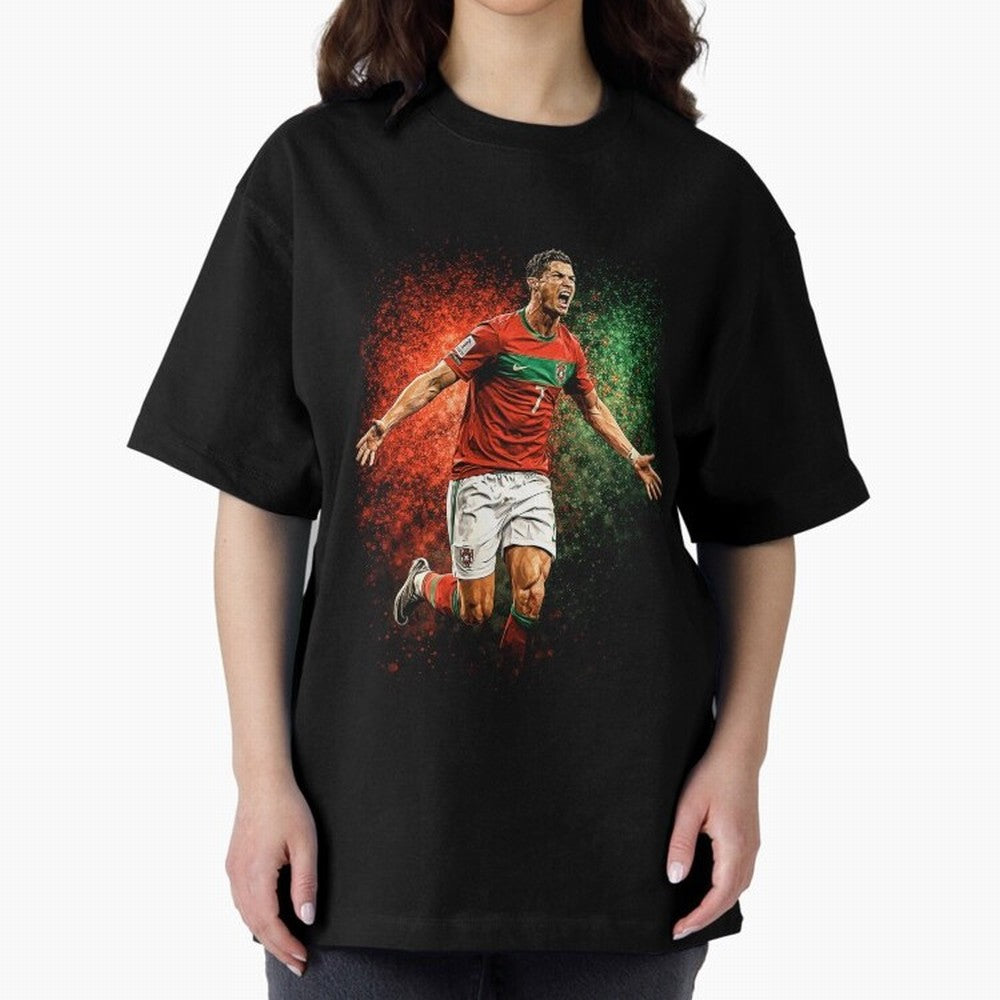 Cristiano Ronaldo Football Legend Oversized T-Shirt Support the Legends of Match Day Hype around FIFA World Cup 2026 Group Stage, CR7, Germany, Worldwide Fan Energy, Dramatic Goals, Stadium Lights and Championship Celebrations; Made for Die Hard