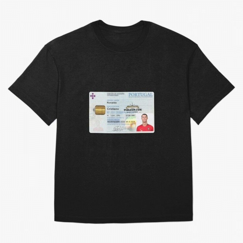 Cristiano Ronaldo CARD ID Oversized T-Shirt Experience the Global Stage of FIFA World Cup 2026 USA Canada Mexico for Fans of Messi and Argentina and Brazil, Bringing Goal Celebration Energy, Supporter Heritage, Football Icons and Worldwide