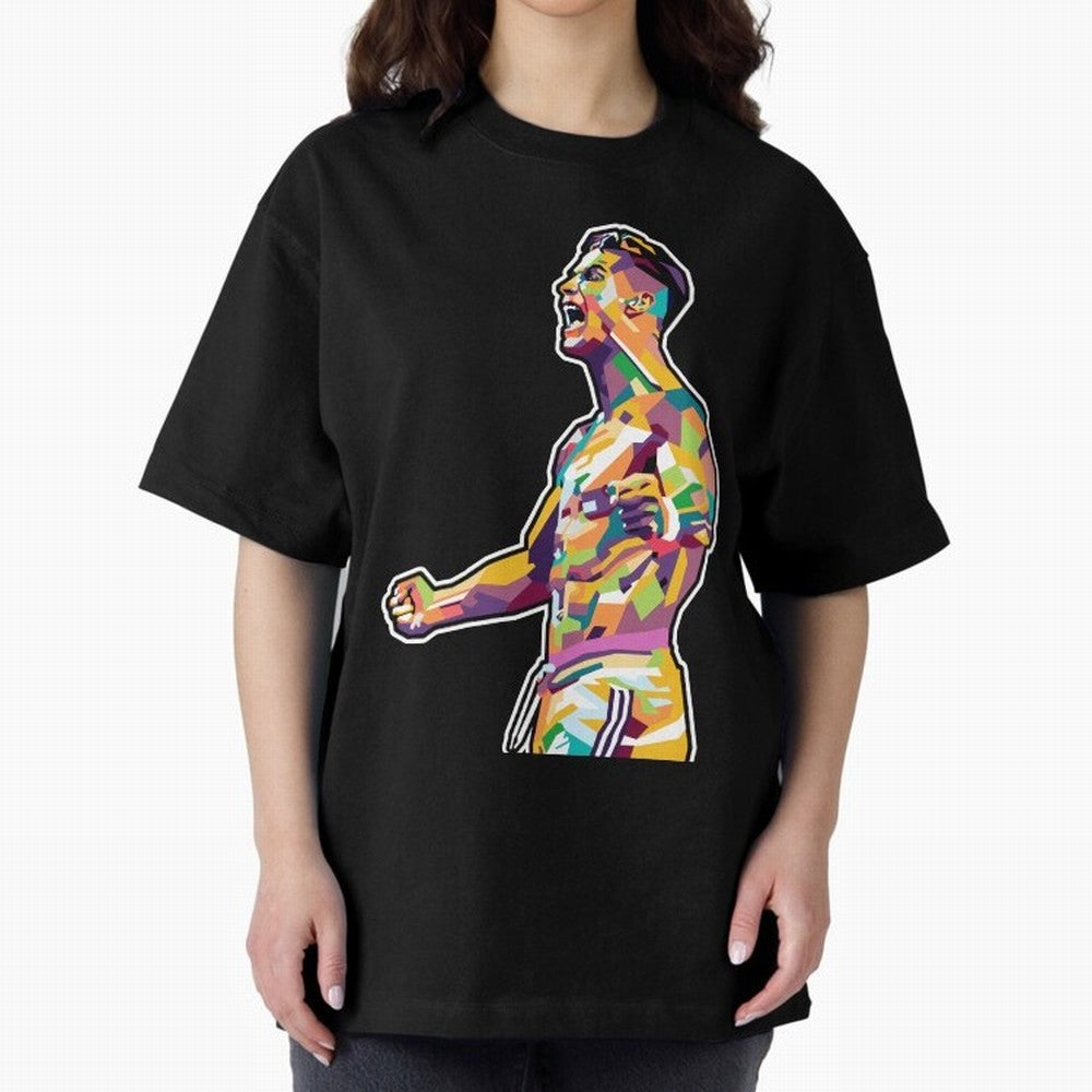 Cr7 Pop Art Oversized T-Shirt Celebrate Fan Favorites in FIFA World Cup 2026 Group Stage for Fans of Cristiano Ronaldo and Argentina and Brazil, Bringing Stadium Chants, National Pride, Trophy Dreams and Unforgettable Football Memories; Made for