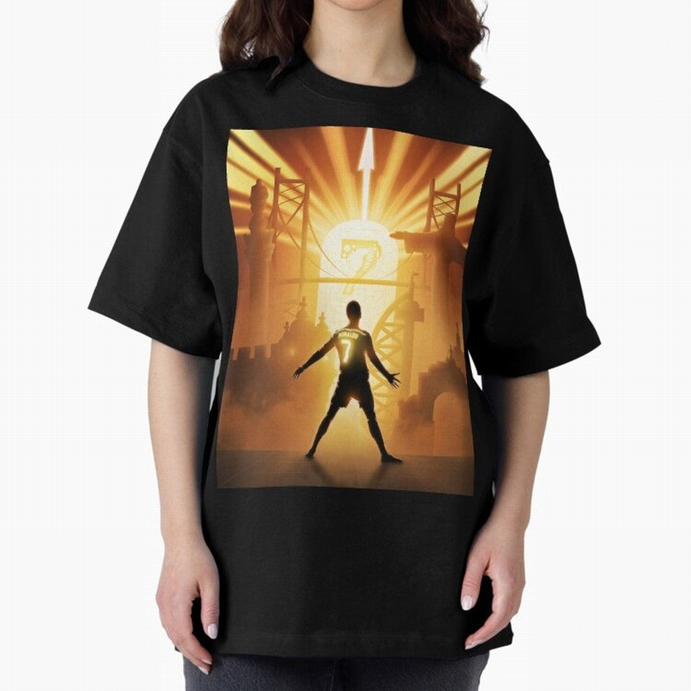 Celebration of Champions Art Poster Oversized T-Shirt Discover Match Day Hype around FIFA World Cup 2026 USA Canada Mexico, CR7 and Messi, Argentina and Brazil, Retro Football Energy, Iconic Rivalries, Trophy Chase Drama and Stadium Atmosphere;