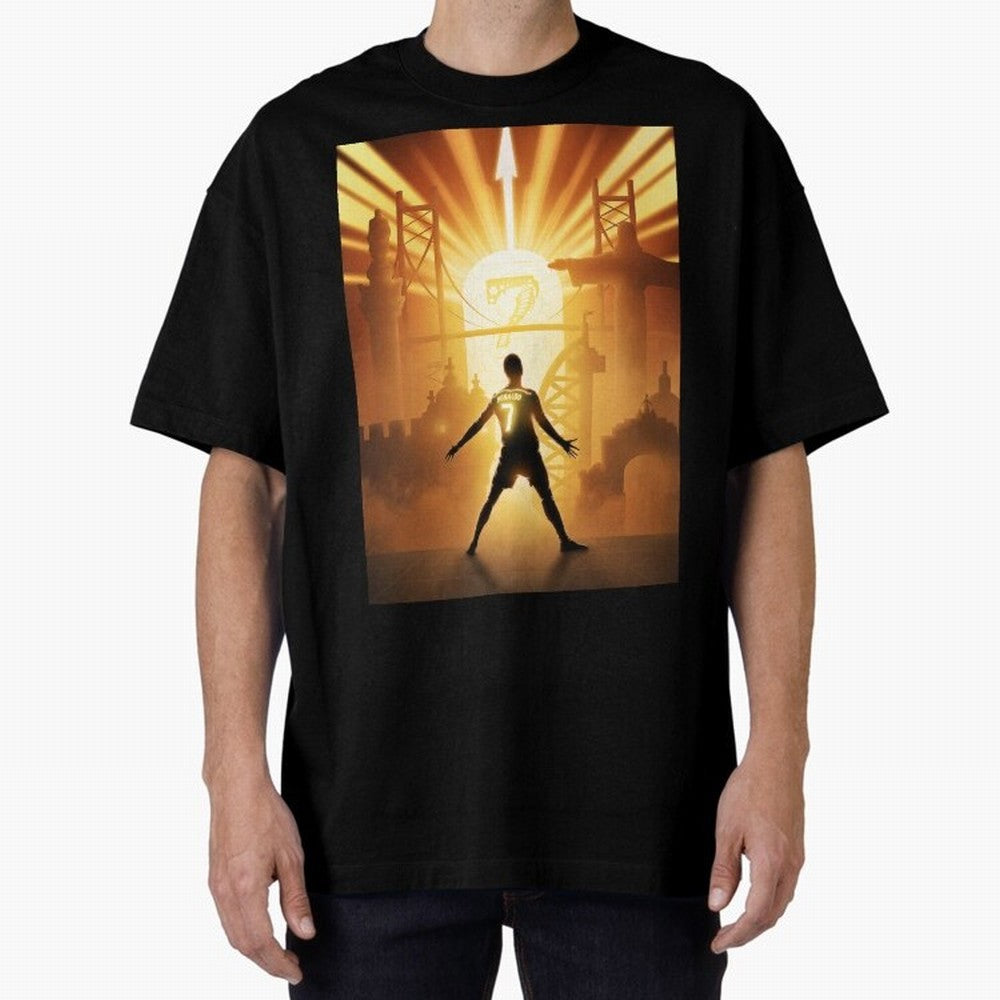 Celebration of Champions Art Poster Oversized T-Shirt Discover Match Day Hype around FIFA World Cup 2026 USA Canada Mexico, CR7 and Messi, Argentina and Brazil, Retro Football Energy, Iconic Rivalries, Trophy Chase Drama and Stadium Atmosphere;