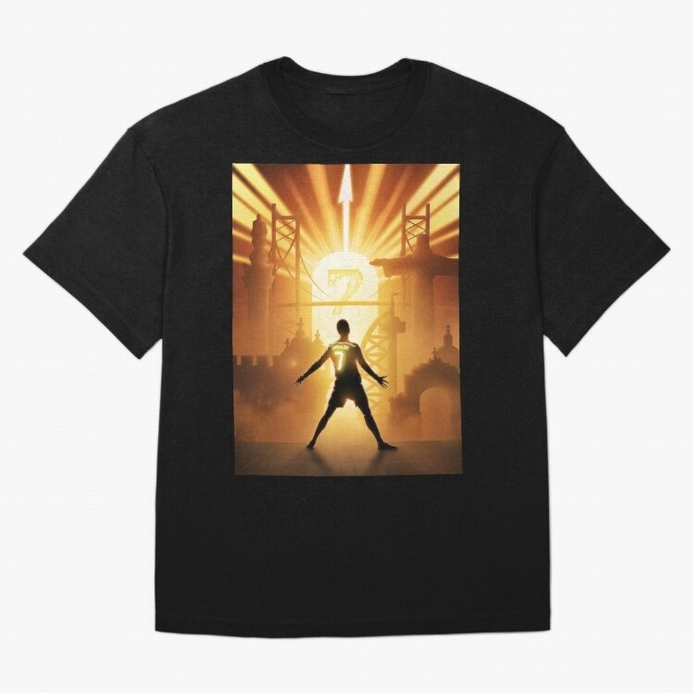 Celebration of Champions Art Poster Oversized T-Shirt Discover Match Day Hype around FIFA World Cup 2026 USA Canada Mexico, CR7 and Messi, Argentina and Brazil, Retro Football Energy, Iconic Rivalries, Trophy Chase Drama and Stadium Atmosphere;