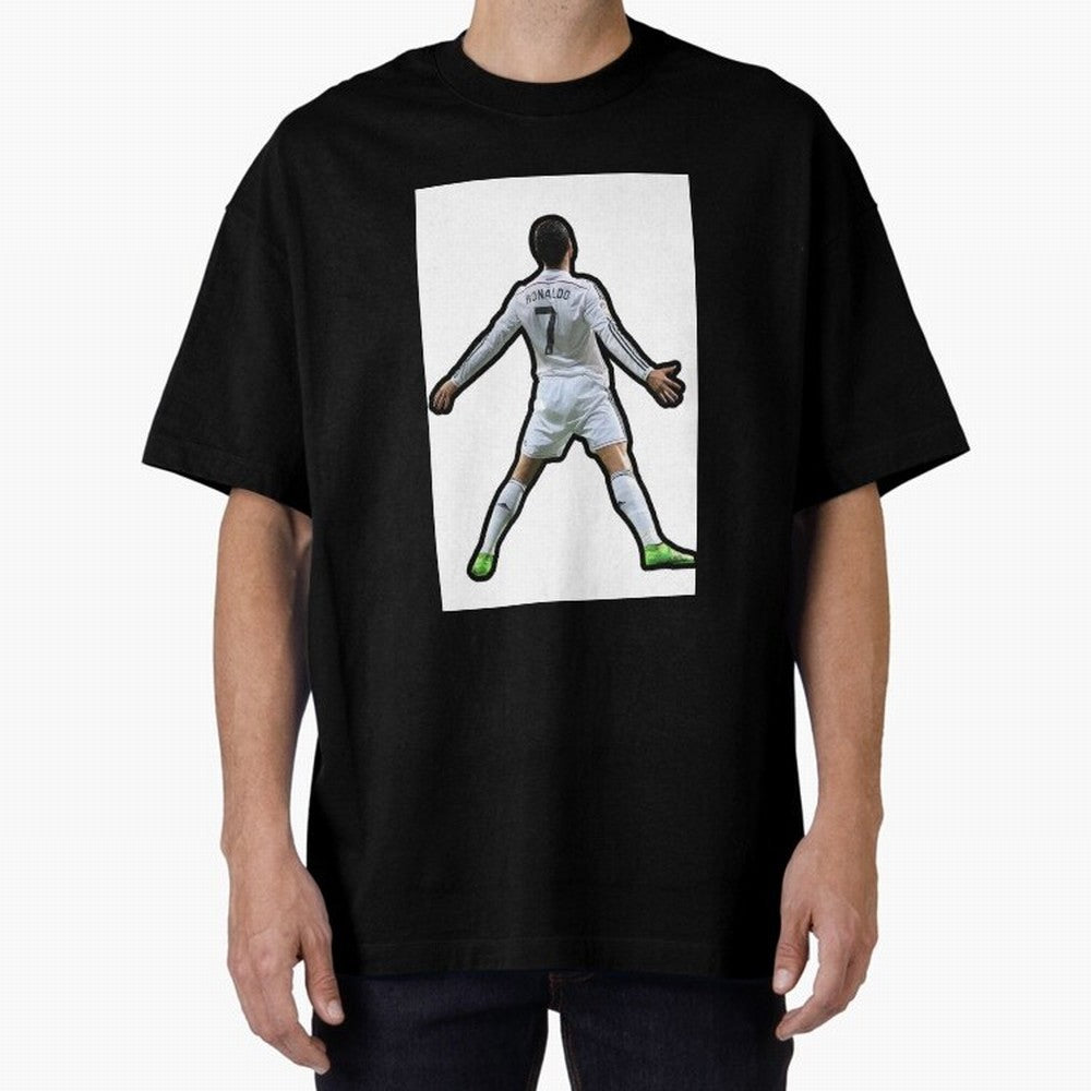Cristiano Ronaldo Suii Sticker Oversized T-Shirt Elevate Global Football Passion for FIFA World Cup 2026 USA Canada Mexico, with Mbappe, France and Portugal, Classic Soccer Heritage, Championship Pressure, Fan Loyalty and International Pride; Ideal