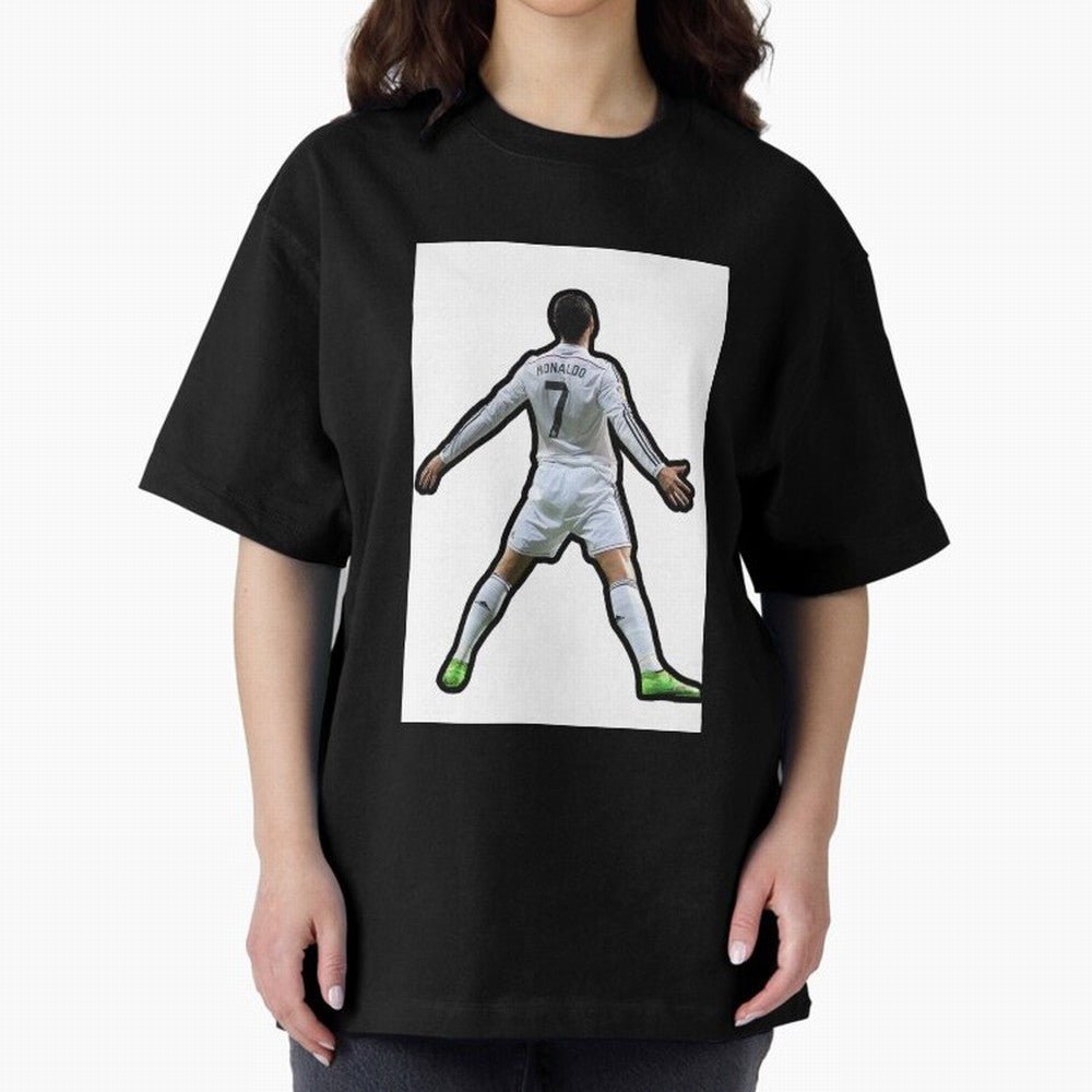 Cristiano Ronaldo Suii Sticker Oversized T-Shirt Elevate Global Football Passion for FIFA World Cup 2026 USA Canada Mexico, with Mbappe, France and Portugal, Classic Soccer Heritage, Championship Pressure, Fan Loyalty and International Pride; Ideal