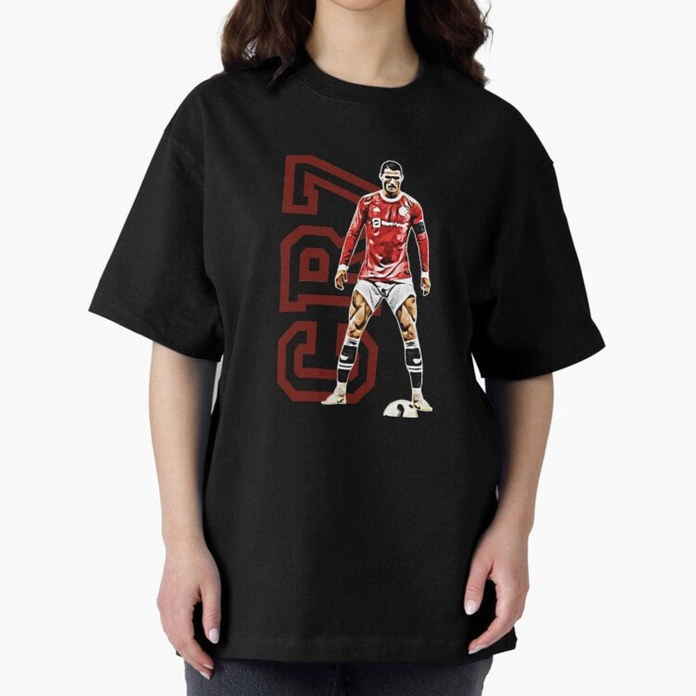 Cr7 Oversized T-Shirt Back Your Heroes with Match Day Hype around FIFA World Cup 2026 USA Canada Mexico, Mbappe, Portugal, Spain and Germany, Global Supporter Spirit, Legendary Goals, National Colors and Tournament Celebration; Great for Watch