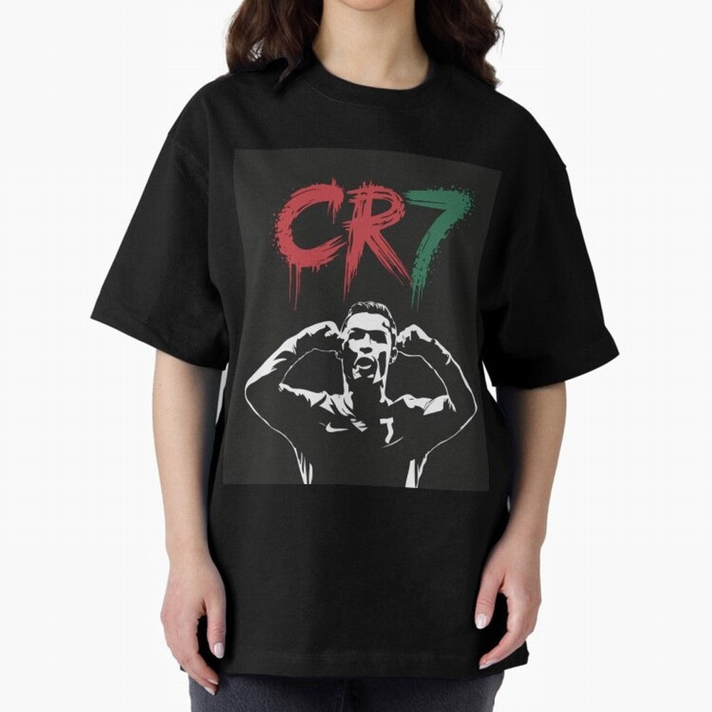 Cristiano Ronaldo CR7 T-shirt Design Oversized T-Shirt Make Every Match About Global Football Passion for FIFA World Cup 2026 USA Canada Mexico, Driven by Messi, Neymar and Mbappe, Brazil, Tournament Hype, Historic Matchups, Family Viewing Parties