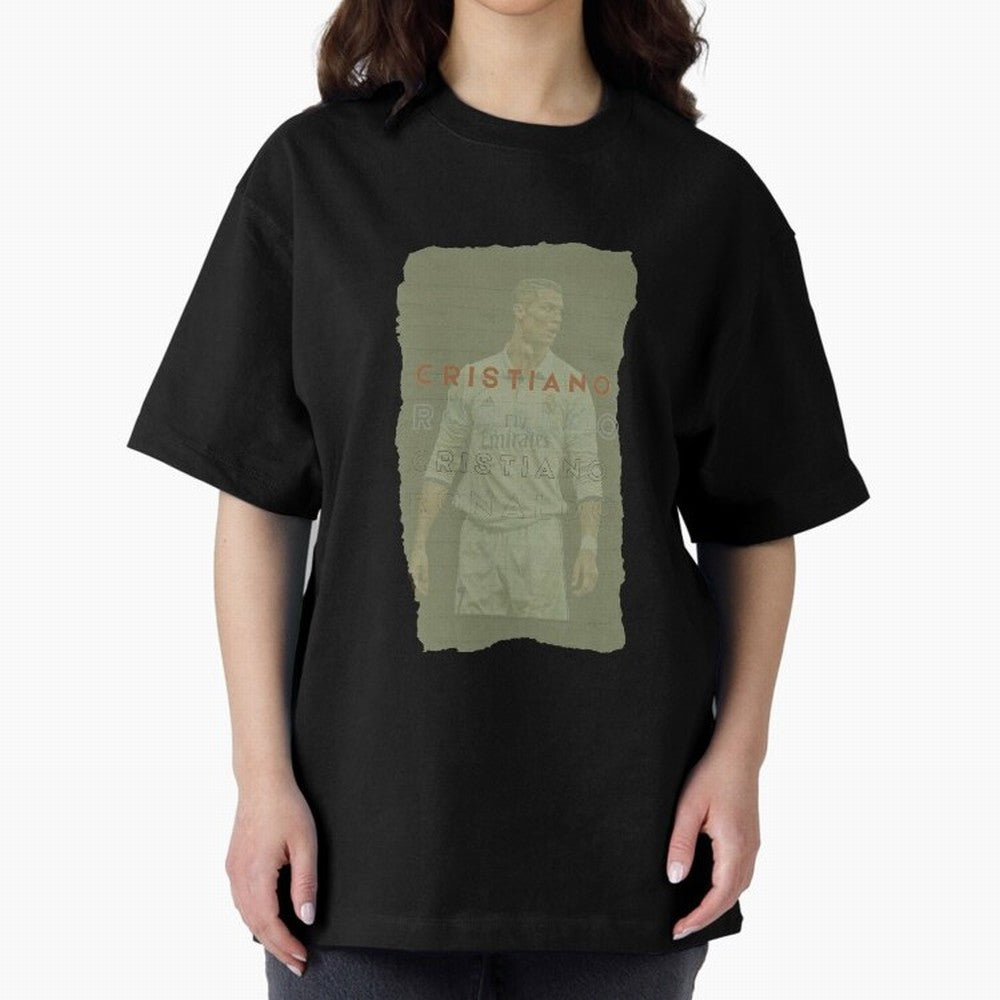 Classic Cristiano Ronaldo Oversized T-Shirt Honor the Football Icons of FIFA World Cup 2026 for Fans of Mbappe and France, Bringing Match Day Excitement, Supporter Culture, Golden Goals and Global Football Passion; Ideal for Fans Who Follow Messi,