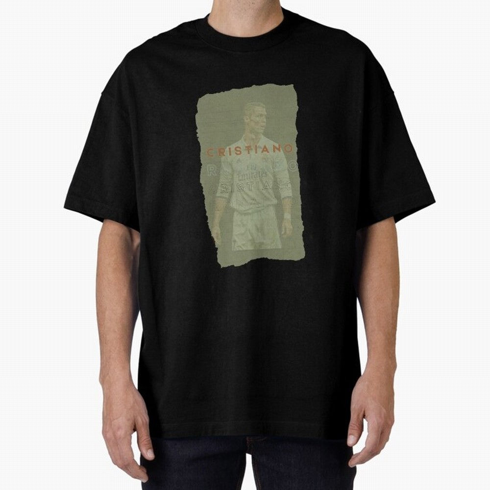 Classic Cristiano Ronaldo Oversized T-Shirt Honor the Football Icons of FIFA World Cup 2026 for Fans of Mbappe and France, Bringing Match Day Excitement, Supporter Culture, Golden Goals and Global Football Passion; Ideal for Fans Who Follow Messi,