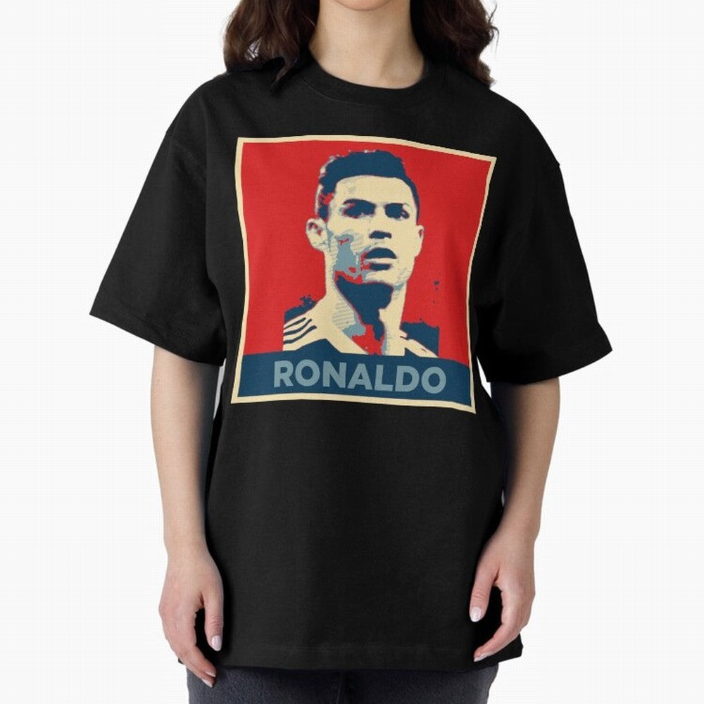 Cristiano Ronaldo Obama Style Oversized T-Shirt Celebrate Every Goal in Global Football Passion for FIFA World Cup 2026 USA Canada Mexico, Inspired by Neymar, Haaland and Cristiano Ronaldo, France, Football History, Final Match Energy, Crowd Noise